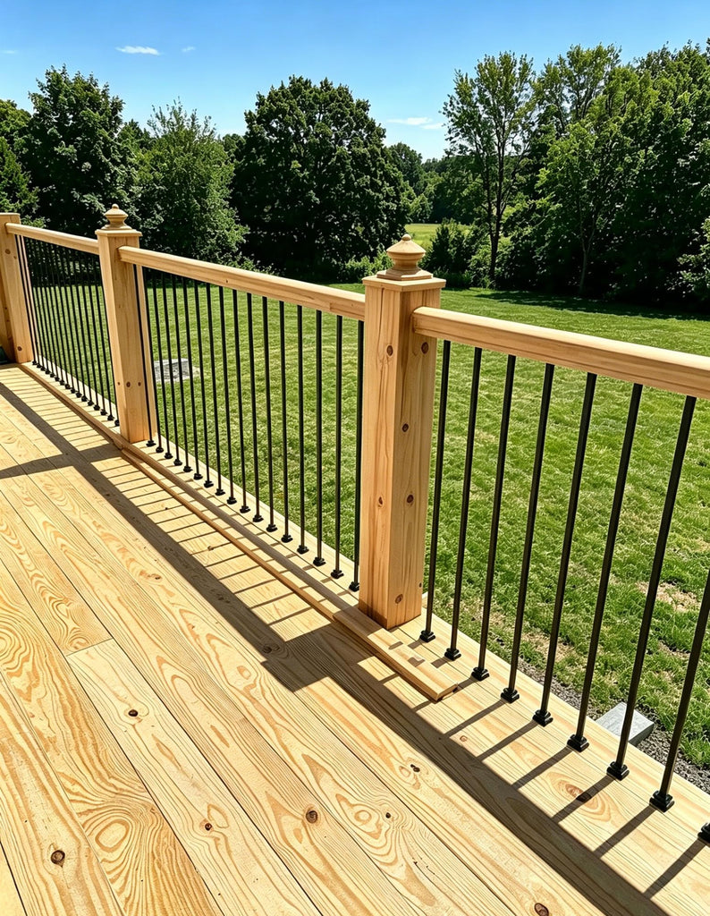 50 Pack 1/2" x 44" Wrought Iron Balusters, Square Hollow Metal Balusters, Deck Balusters, Black Metal Balusters for