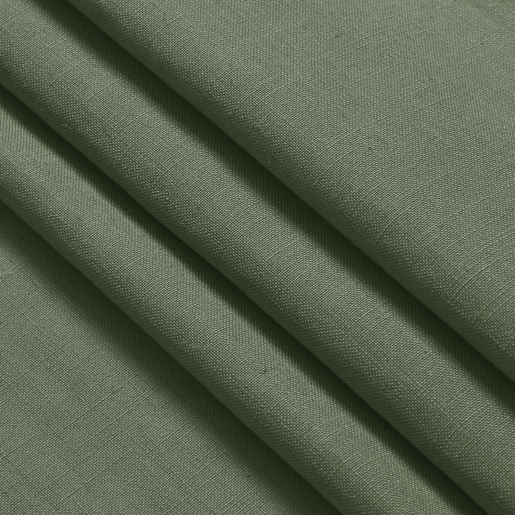 Olive Green Linen Curtains 63 Inches Length 2 Panels Set Back Tab Pocket Aesthetic Neutral Light Filtering Semi Sheer