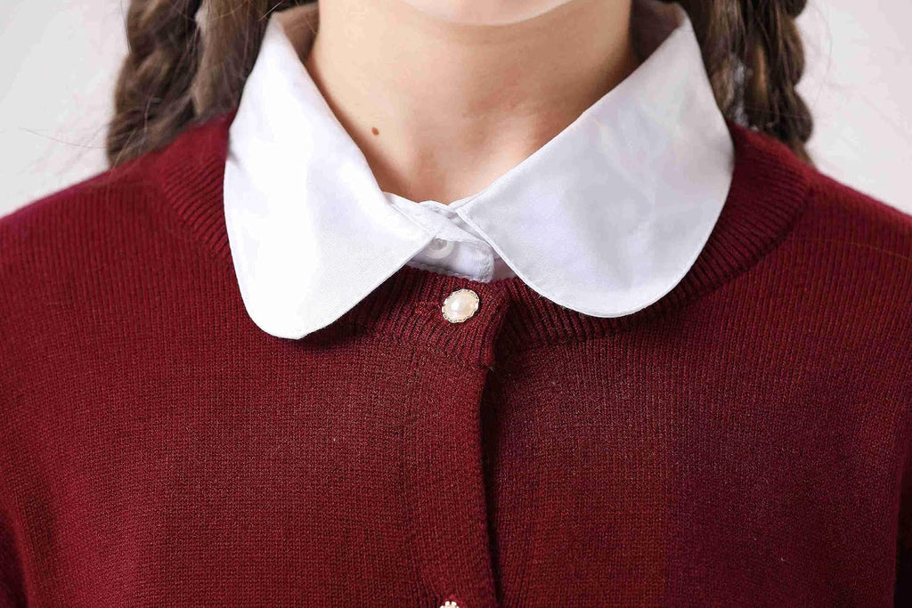 Sweater School Uniforms Button Long Sleeve Knit Tops