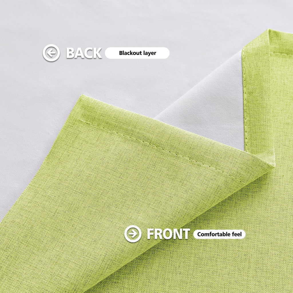 Wide 100% Blackout Roller Shades No Drill, Fruit Green