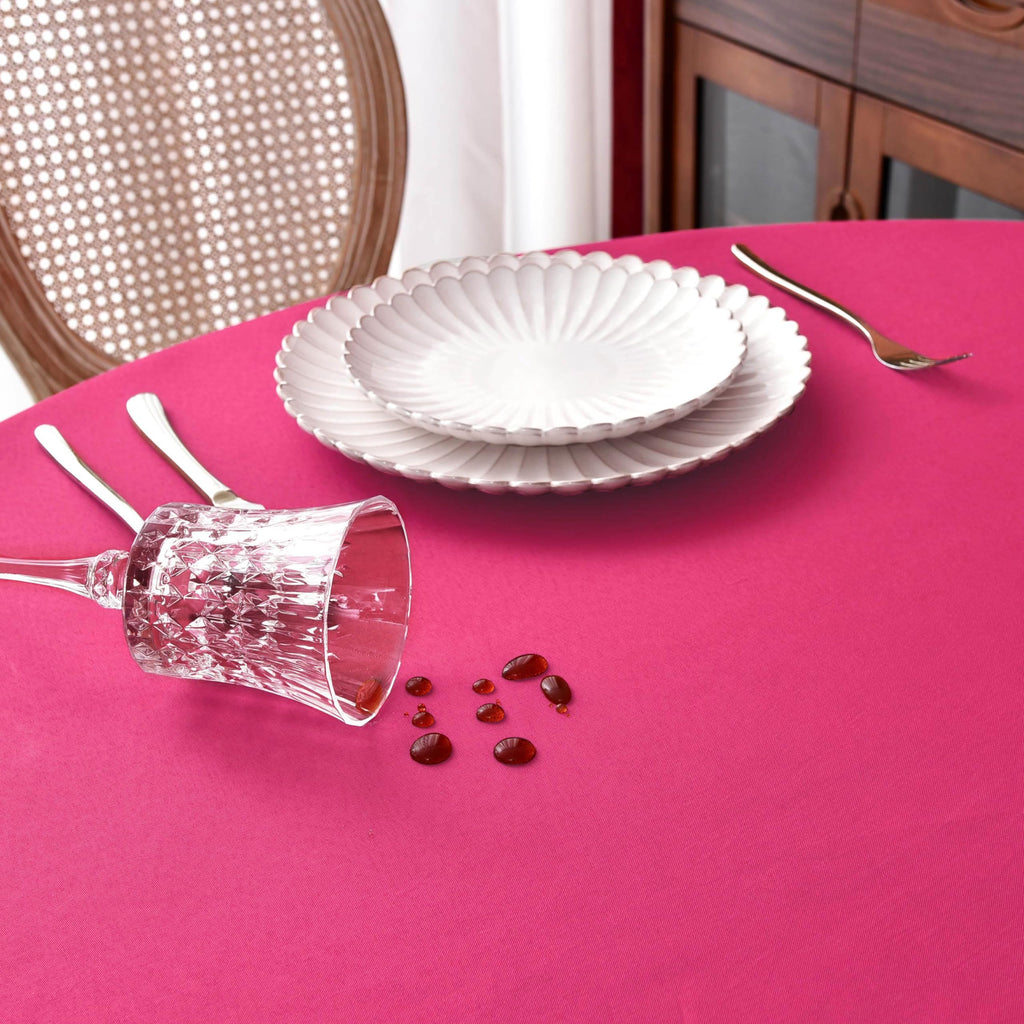 Hot Pink Round Tablecloth 108 Inch Water Resistant Table Cloth