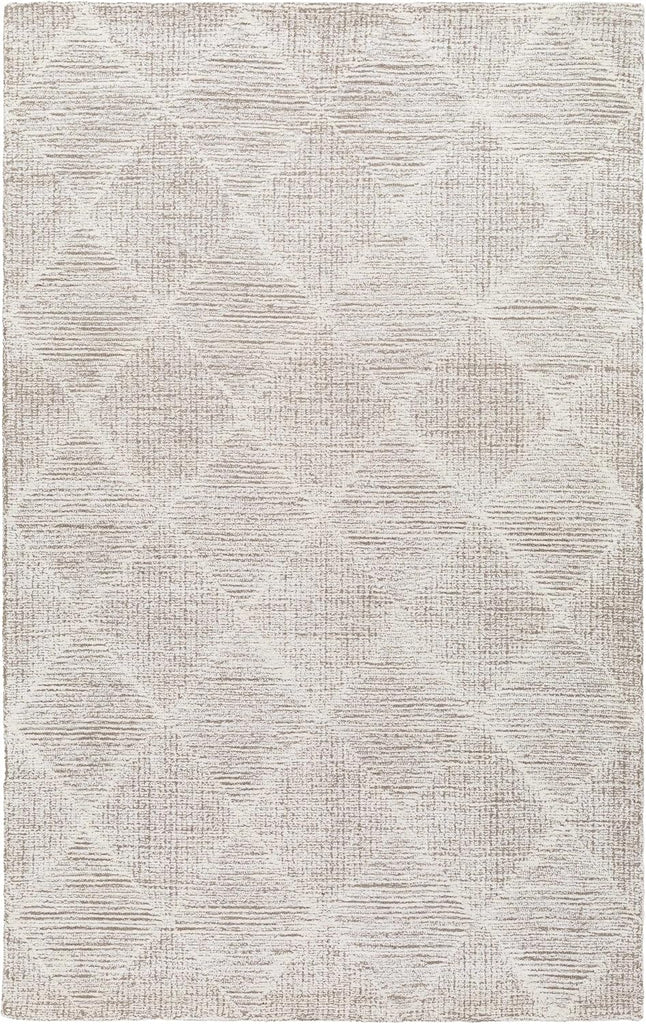 Zonta Wool Living Room, Bedroom Area Rug - Geometric Diamond Trellis Lattice - Bohemian Transitional Modern