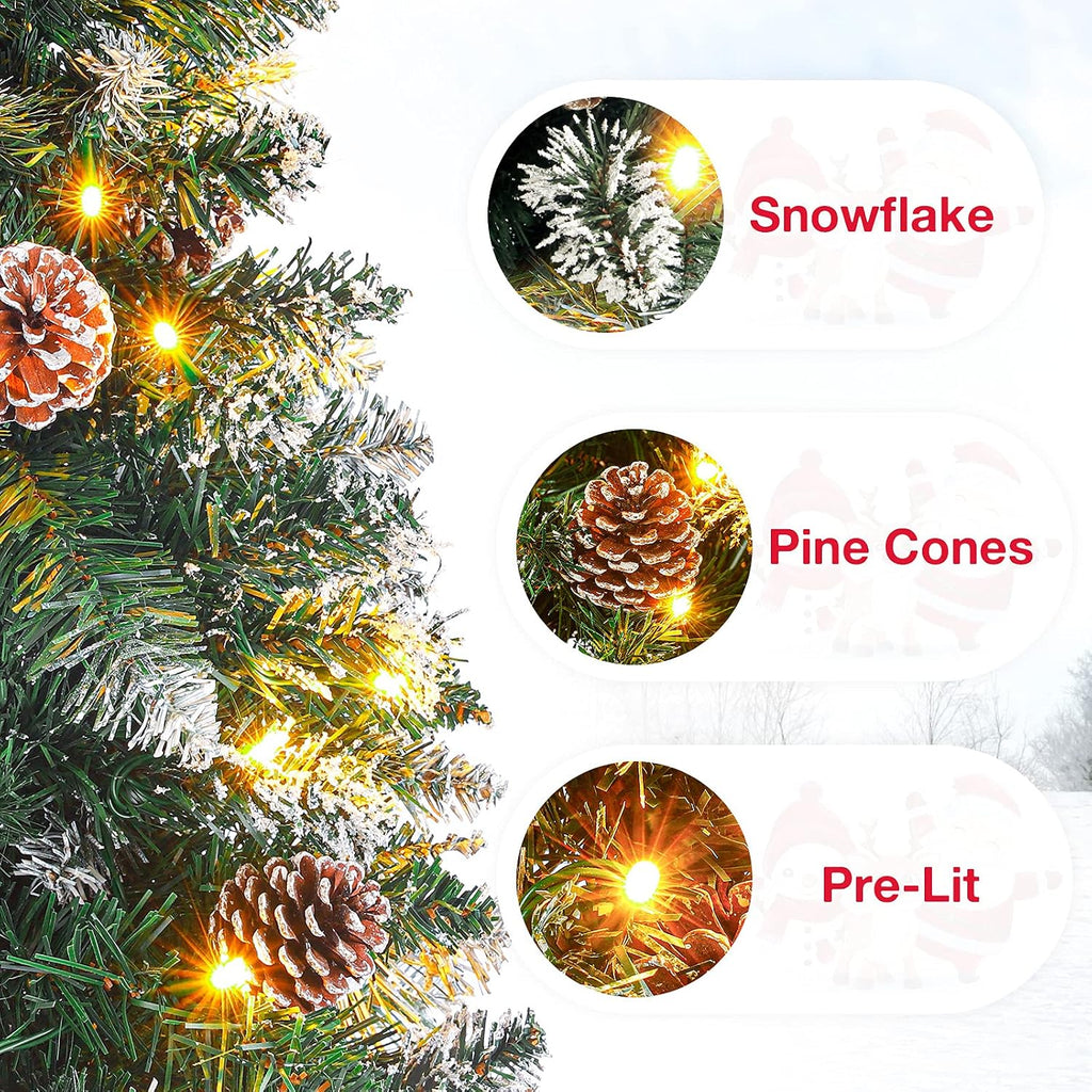 Pre-Lit Pencil Christmas Tree: 210 Warm White Light