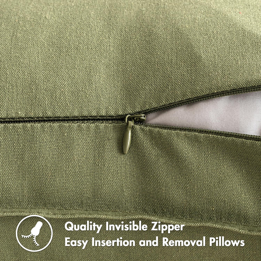 Pack of 2 Decorative Linen Pillow Covers 20x20 Inch Sage Green