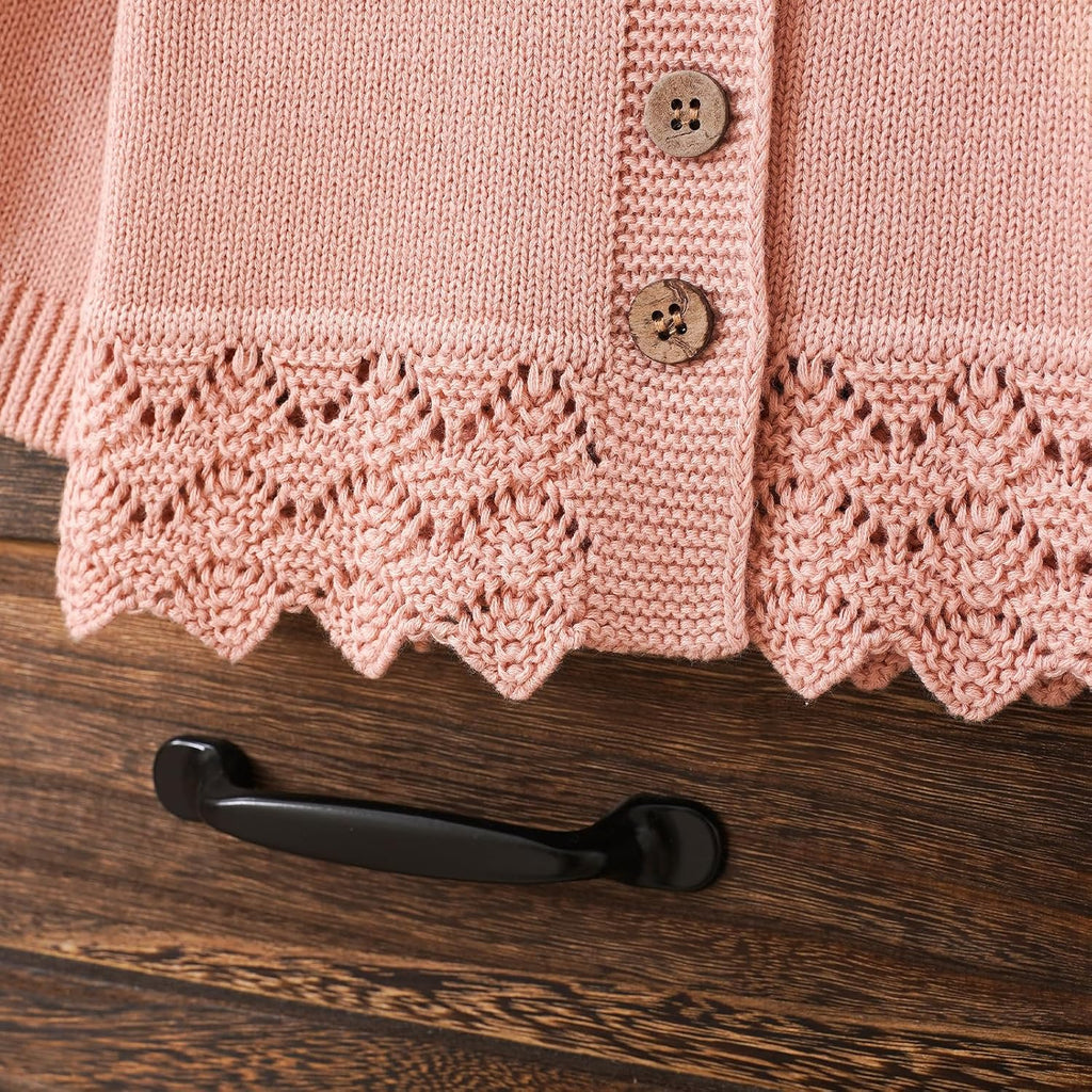 Baby Toddler Cotton Cardigan, Knit Clothes for Baby Girls
