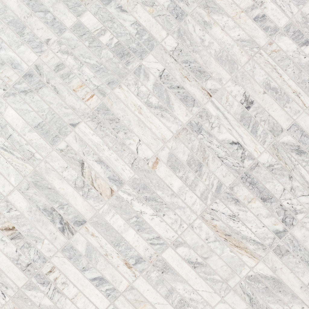 Marble Wall Stacked Pattern Honed Floor Wall Tile| Capri Blue | 1" x 6"
