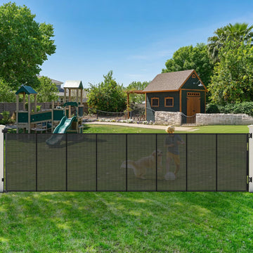 275" Retractable Baby Gates Extra Wide Driveway Gate Garage Fence, Black