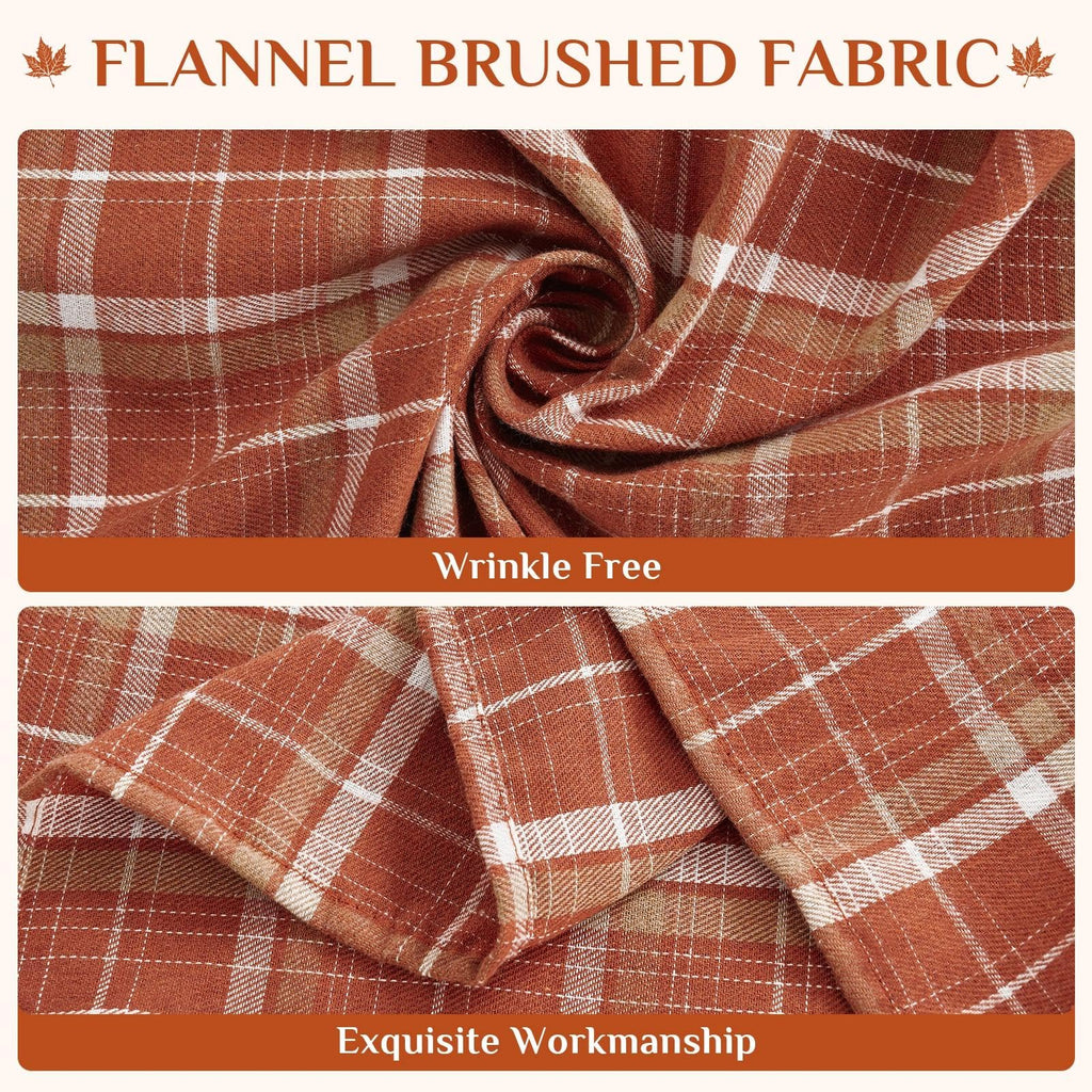Fall Checkered Tablecloth Rectangle, Orange, 54 x 80 Inch