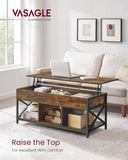 Lift Top Coffee Table, Lift Coffee Table with Storage Shelf, Hidden Compartments and Lifting Top