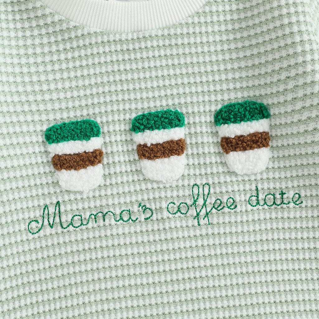 Newborn Infant Baby Boy Girls Oversized Romper Embroidery Sweater Onesie Coming Home Outfit Neutral Clothes (Mamas