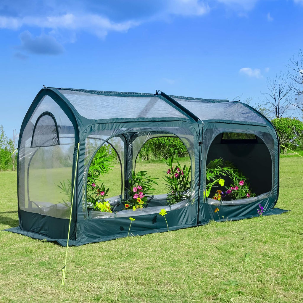 Pop Up Greenhouse Cover Flower House Mini Gardening Plant Flower Sunshine Room,Backyard PVC Cover for Cold Frost