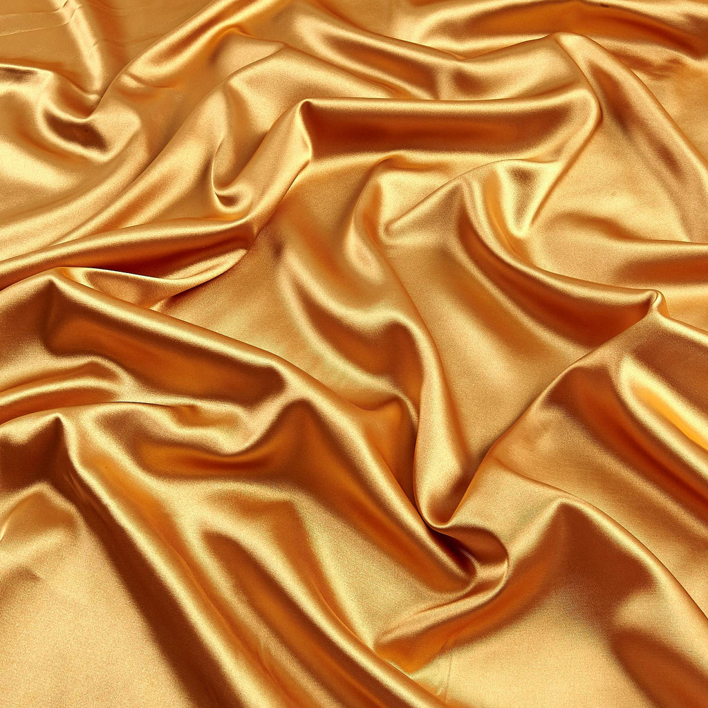 Stretch Charmeuse Satin Sungold, Fabric by the Yard