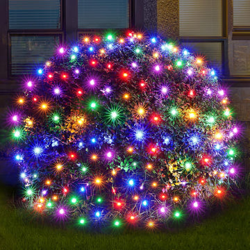 Led Christmas Net Lights Outdoor Christmas Decorations 120Led 6Ftx4Ft UL Certified Connectable Waterptoof Mesh Net