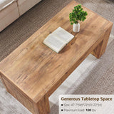 48" Modern Farmhouse Coffee Table, Wooden Living Room Table with Hidden Storage Drawer