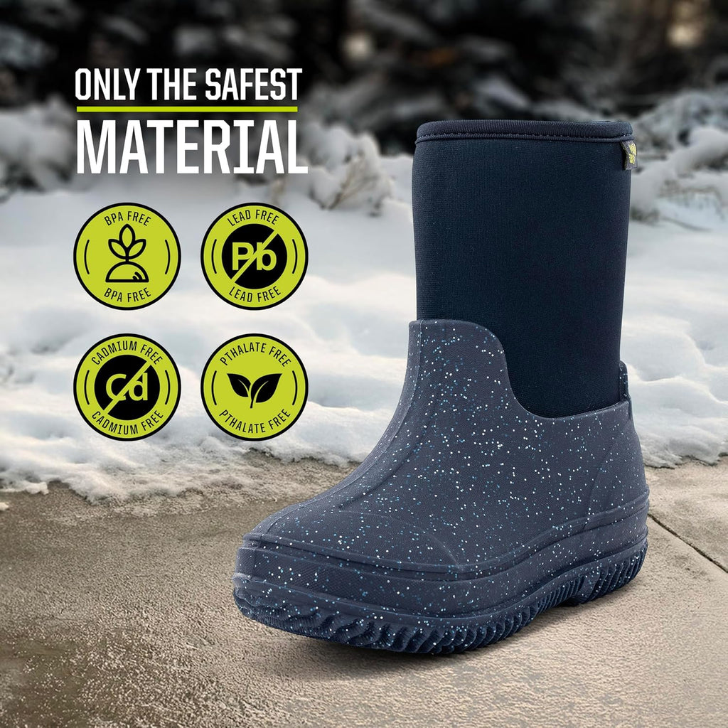 Kids Freestyle Neoprene Outdoor Boot, Lightweight, Kid Friendly for Boys and Girls Waterproof Boot for Rain, Mud