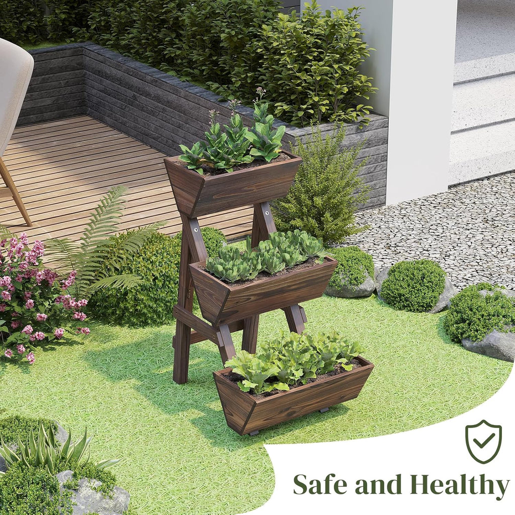 Vertical Raised Garden Bed | Wooden, Tiered Planter Box, Garden Planter Stand