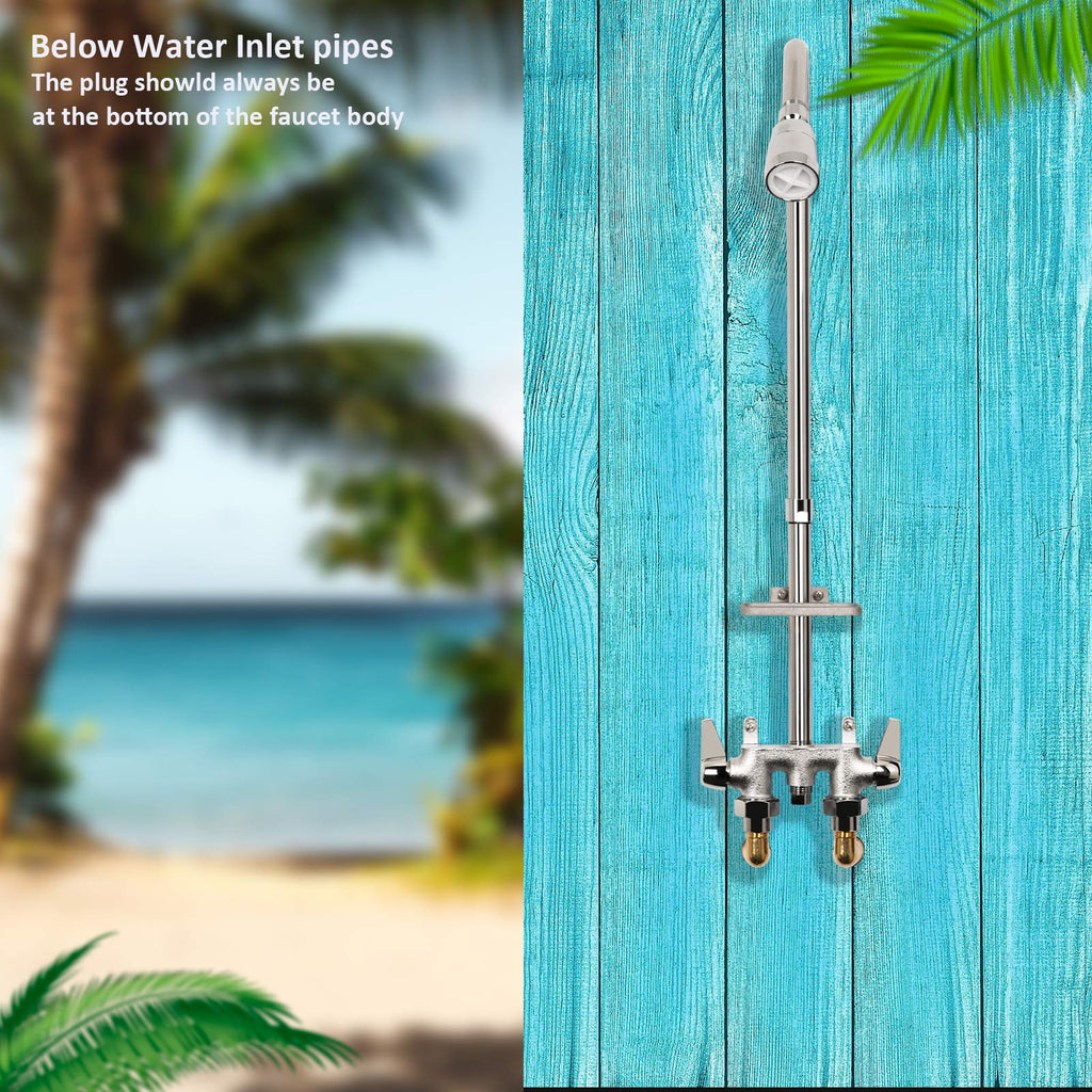 Outdoor Shower Fixture System,Double Handle Utility Shower Faucet