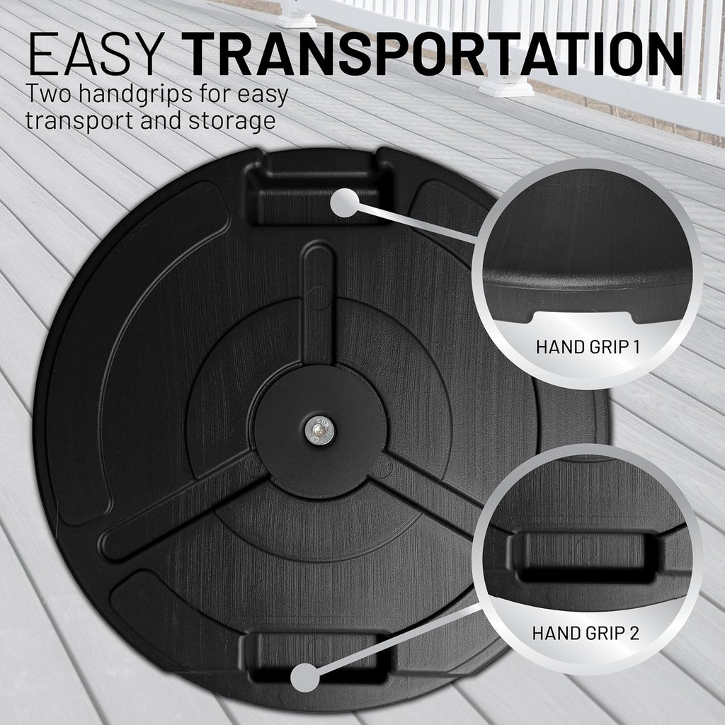 Fillable Round Umbrella Base - for Use with Patio Table - Heavy Duty Base- Made in the USA