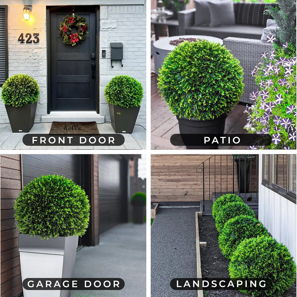 23" XL Faux Topiary Balls, Cedar/Cypress, 1 Pack