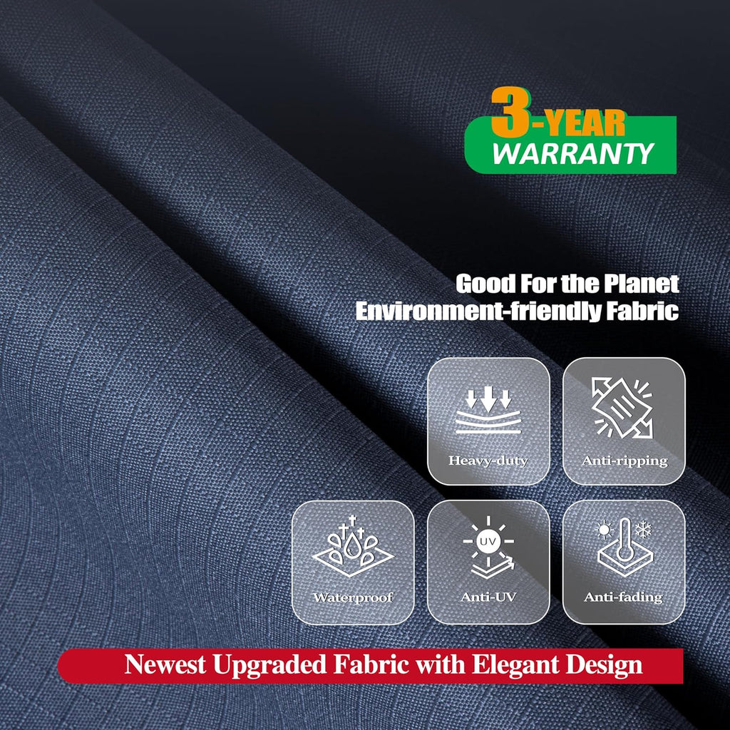 Extra Large Patio Furniture Covers, Grey, 160"W x 92"D x 35"H | Heavy Duty Rip-stop Fabric With PU Coating.
