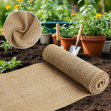 Burlap Fabric Roll - Garden Burlap Fabric Roll Natural Jute Outdoor Fabric Burlap Weed Barrier Trees Trunk Wrap for
