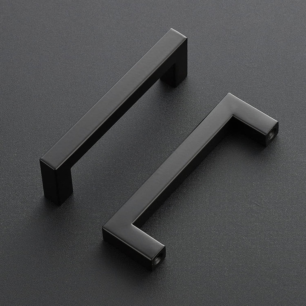 Matte Black Square Cabinet Handles & Pulls,4 Inch,30 Pack