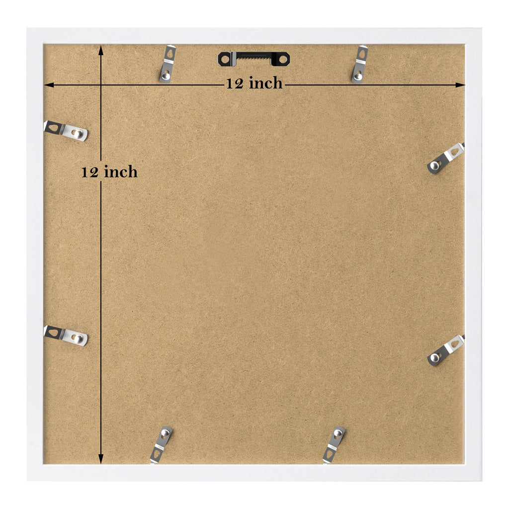 Picture Frames Set of 9, 12x12 in, Acrylic Cover, White