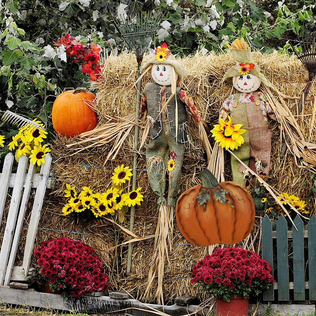 Pumpkin Yard Stakes Sign Outdoor Fall Decor Autumn Garden Stake Lawn Art