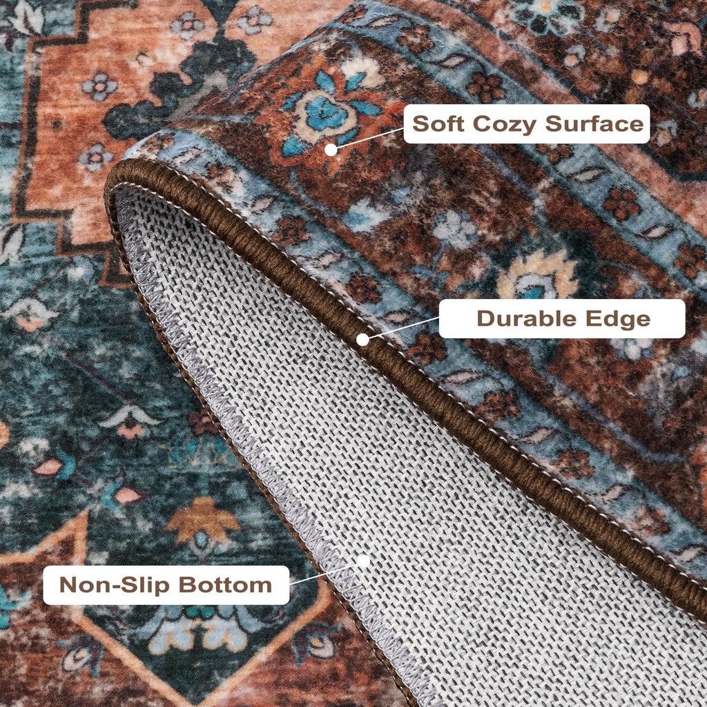 Long 3x8ft Non-Slip Back Washable Runner Rugs s Bedside