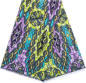 African Print Fabric, Polyester Material, Abstract Pattern, 3 Yard x 45 Inch