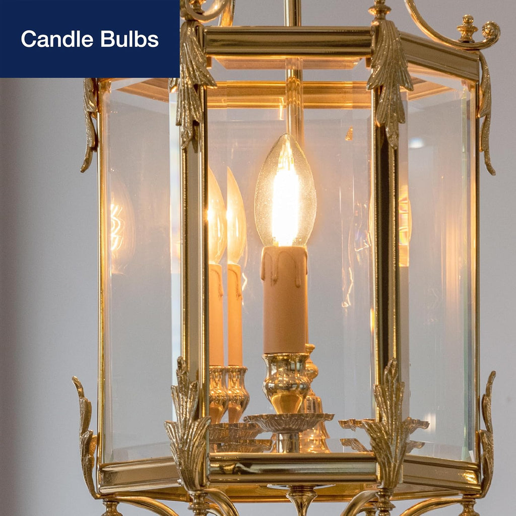100W Equivalent Candelabra LED Bulbs 5000K Daylight, Dimmable LED Chandelier Light Bulbs, Porch, 800LM, E12 Base, 4