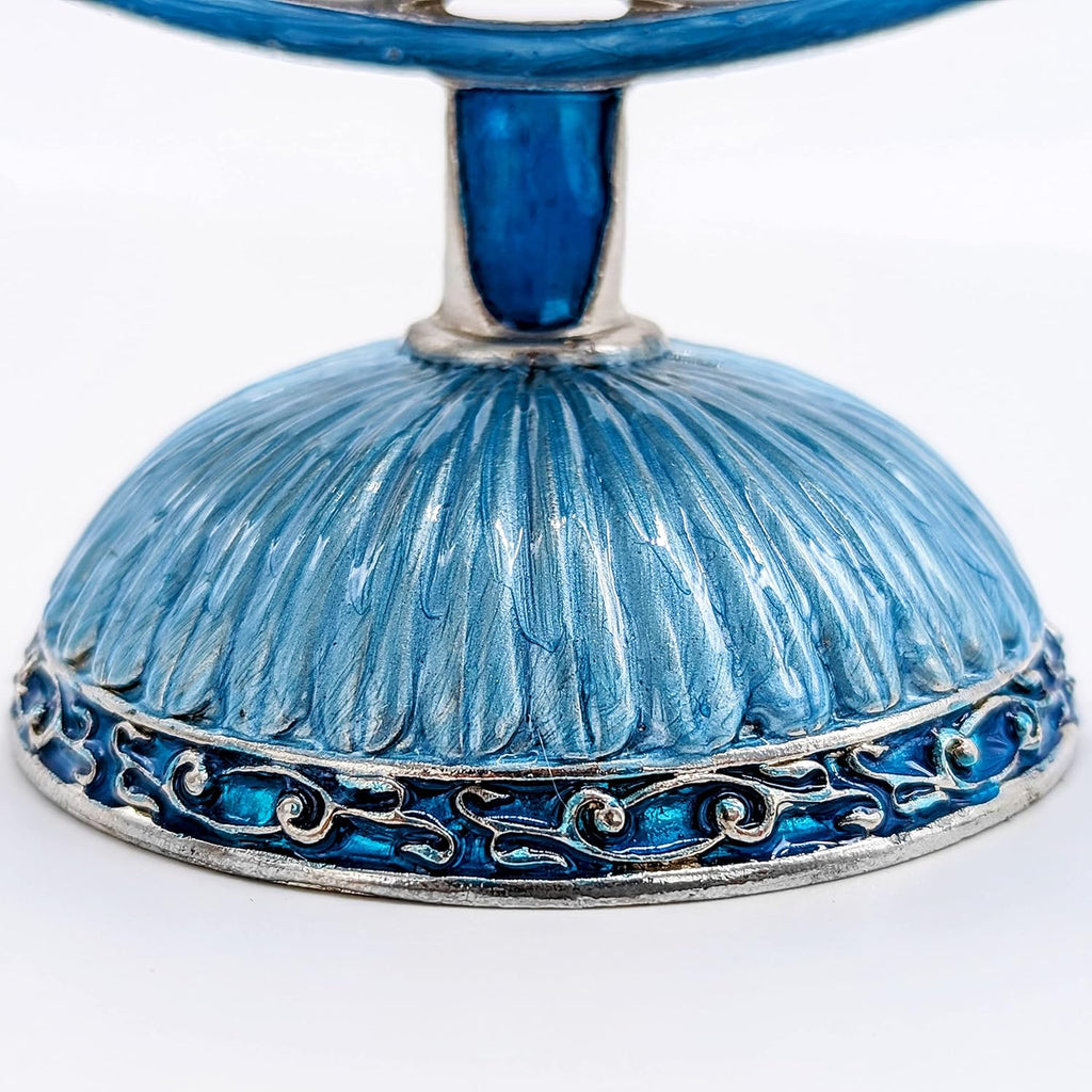 Hanukkah Hand Painted Enamel Star, of David 7 Inches Tall Enameled Metal