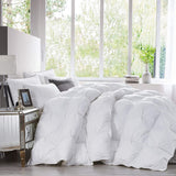 Luxurious All-Season Goose Down Feather Fiber Comforter Super King Duvet Insert (120x120)