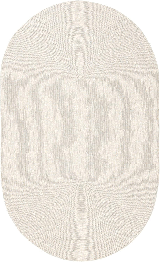 Braided Indoor/Outdoor Oval Rug 4x6, Ivory & Beige BRD315B