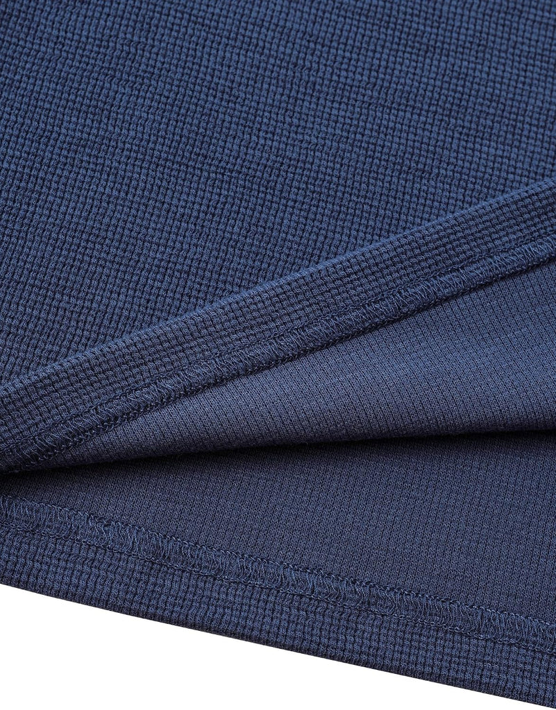 Boys Henley Long Sleeve Shirts Waffle Knit Thermal Casual Tops