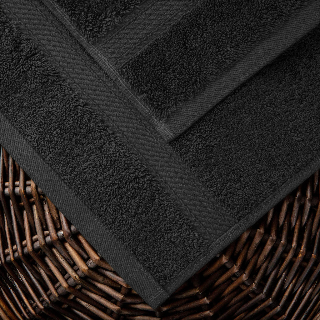 Buckingham Egyptian Cotton Solid 2-Piece Towel Set, Bath Towels, Black