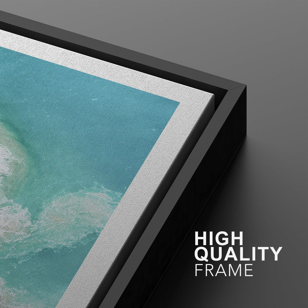 Framed Wall Art Print Set Aerial View Nautical Beach Ocean Wave View Nature Wilderness Photography Modern Art Scenic