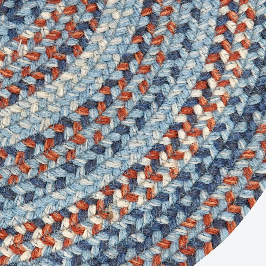 Cape Cod Blue Round Braided Rugs 6'
