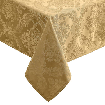 Caiden Elegance Damask Tablecloth, Gold - 60" W x 120" L
