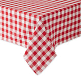 Checkered Tabletop Collection 100% Cotton, Machine Washable, Tablecloth, 60x84, Red