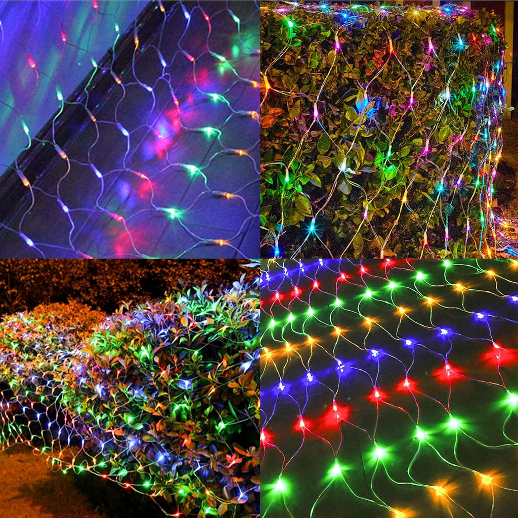 Christmas Net Lights, 360 LED 12ft x 5ft Connectable Mesh Fairy String Lights,8 Modes Low Voltage Safe Adaptor