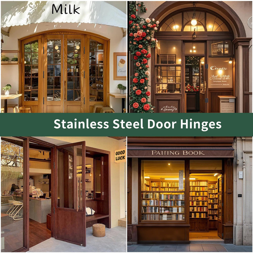 304 Stainless Steel 4 Inch Matte Black Door Hinges 5/8" Radius Corners Interior Hinges 4'' Ball Bearing Door Hinges