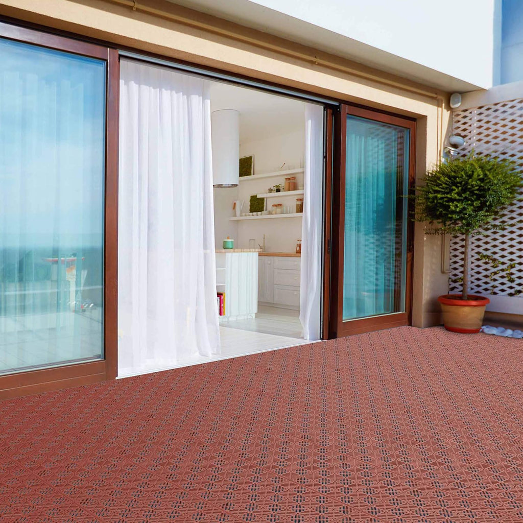 Deck Tiles - 6-Pack Pavers - Polypropylene Interlocking Patio Tiles - Outdoor Flooring for Patio, Porch, Garage, or