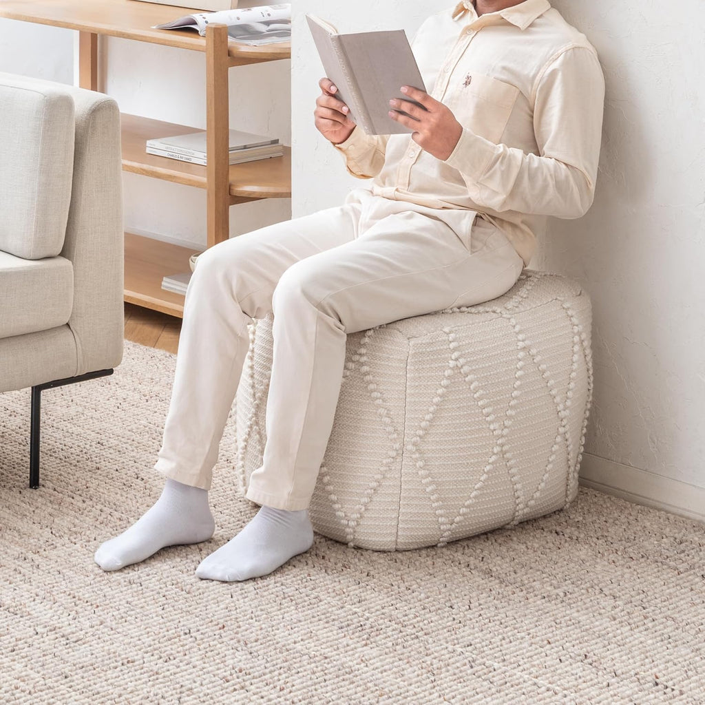 Pouf Ottoman Foot Rest, Ottoman Pouf, Comfortable Foot Stool, Decorative Floor Seating Decor, Bedroom & Home Décor