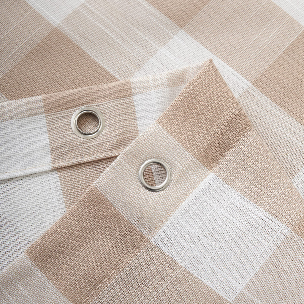 Tan and White Buffalo Plaid Boho 72" x 72"