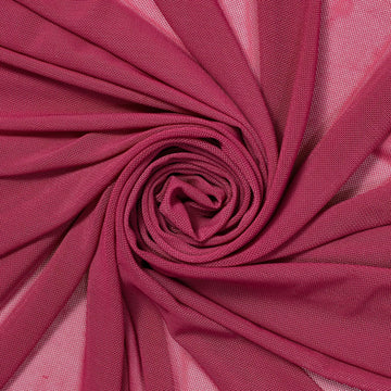 Power Mesh Fabric Breathable Lightweight Sheer 4 Way Stretch Nylon Spandex Blend Netting By The Yard - Raspberry (1