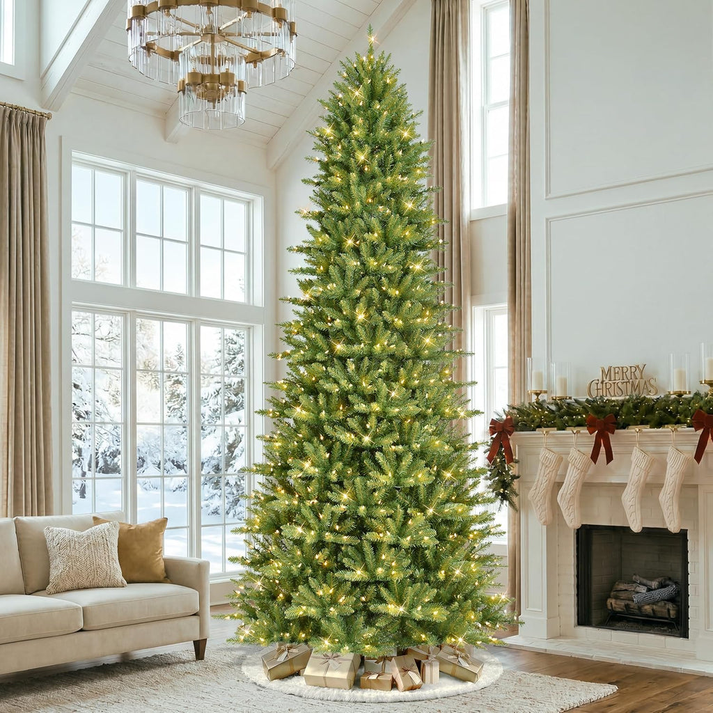 12ft Pre-Lit Slim Fraser Fir Artificial Christmas Tree