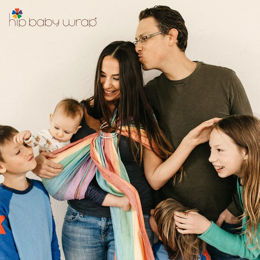 Ring Sling Carrier for Baby, 8-35 lbs - Summer Rainbow
