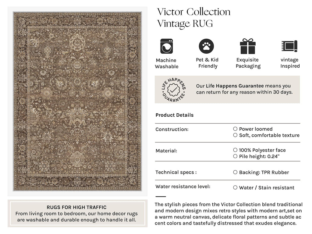 Hallway Runner Rugs 2x8 Brown Vintage Rug
