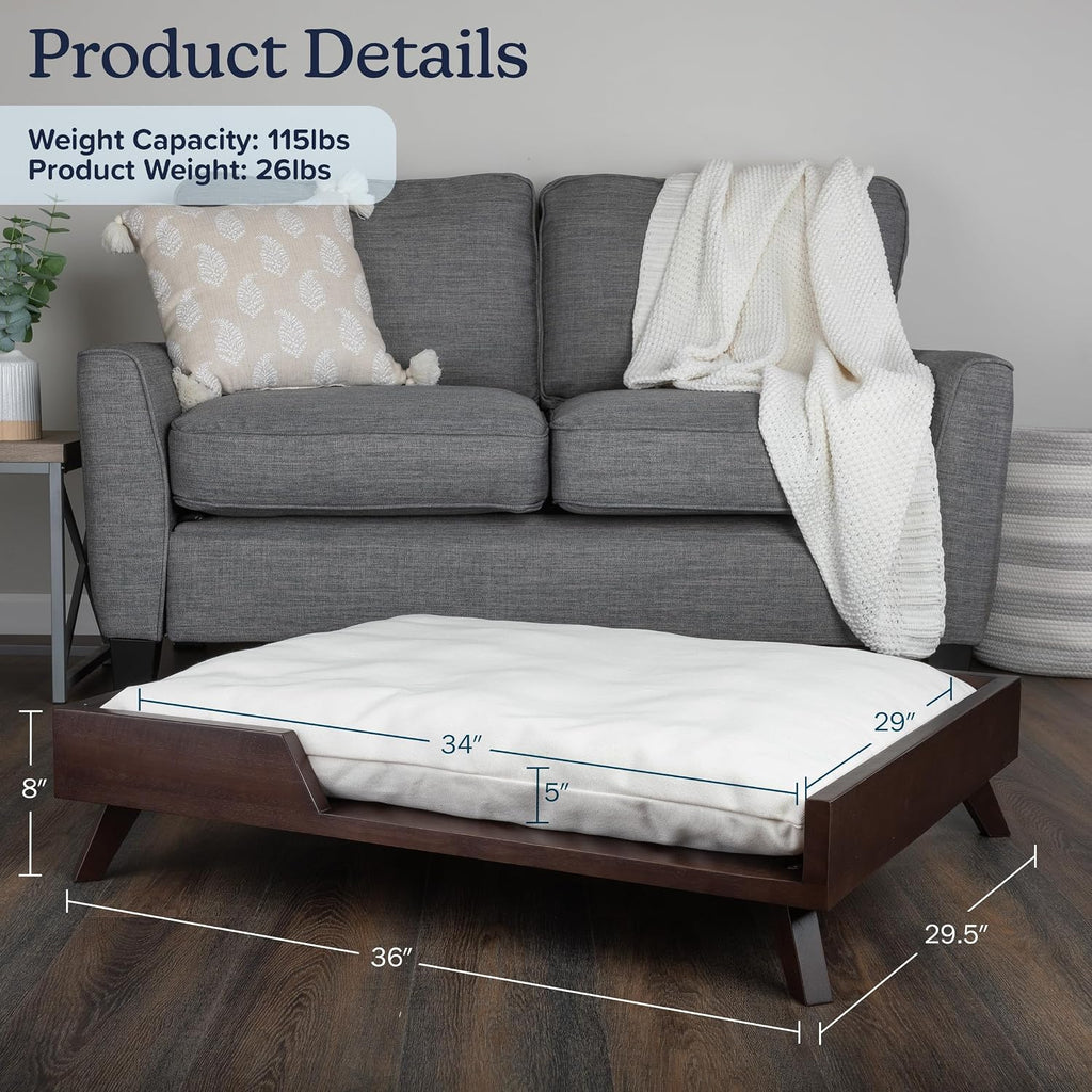 Indoor Elevated Dog Bed, Dark Brown